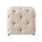 Genevieve Linen/Velvet Tufted Upholstered Cube Storage Ottoman, 1 Piece